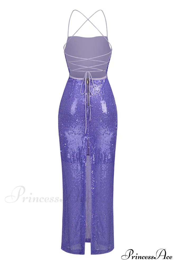 Emilina Sequin Stylish Backless Maxi Dress - Image 14