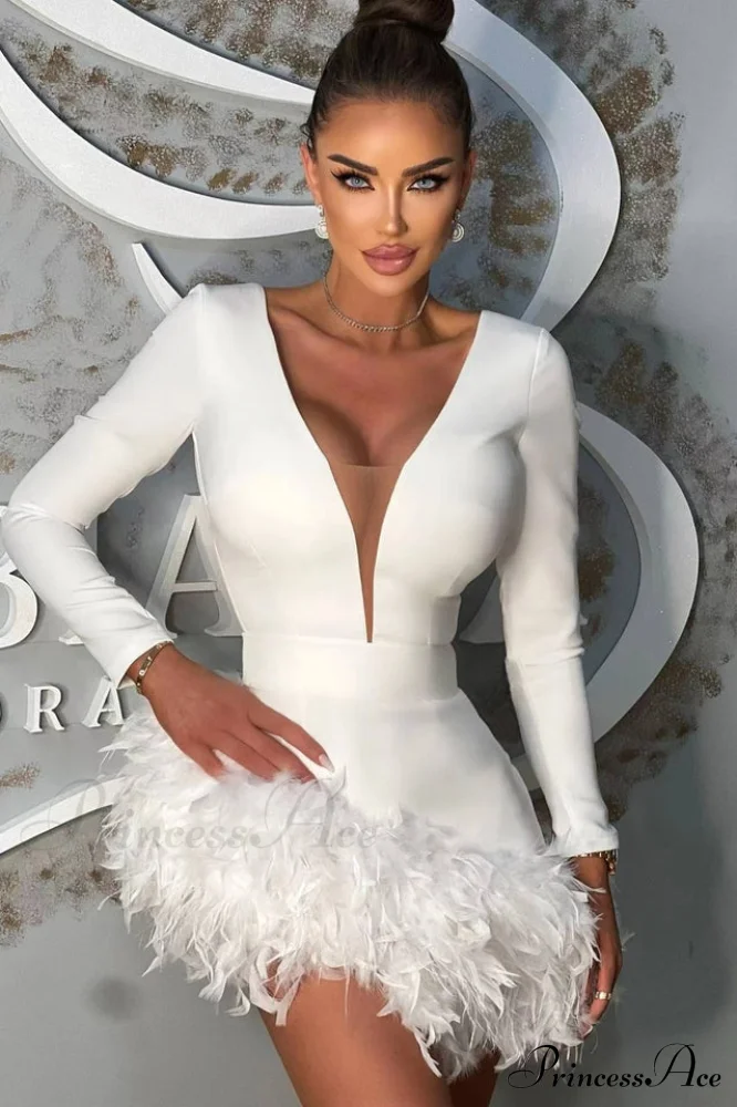 Aina Feather Stylish Bandage Dress