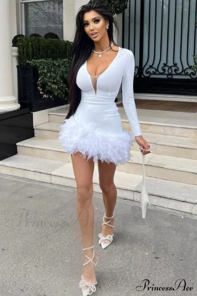Aina Feather Stylish Bandage Dress - Image 6