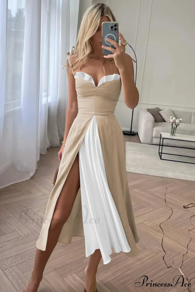 High Waist Stylish Satin Wrap Dress - Image 22