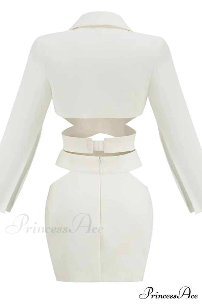 Cut Out Blazer Top Graceful + Mini Skirt Set - Image 4