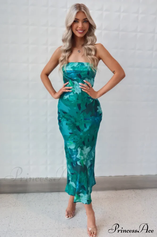 Kyra Satin Stylish Midi Dress - Image 11