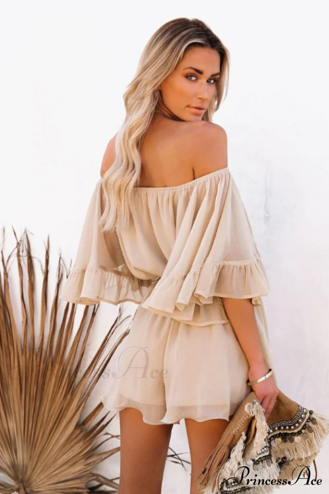 Flounced Sleeve Stylish Off Shoulder Romper - Image 8