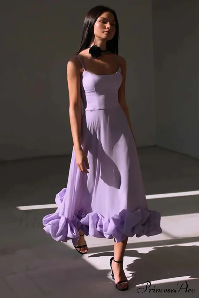Flounce Bustier Midi Dress