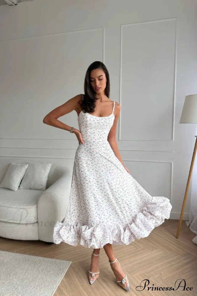 Flounce Bustier Midi Dress - Image 10