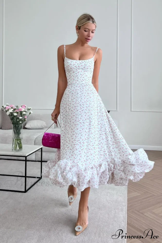 Flounce Bustier Midi Dress - Image 8