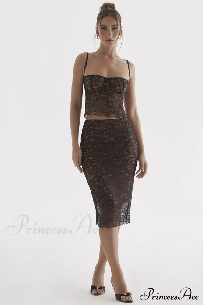 Jacinta Lace Camisole Top Graceful + Midi Skirt Set