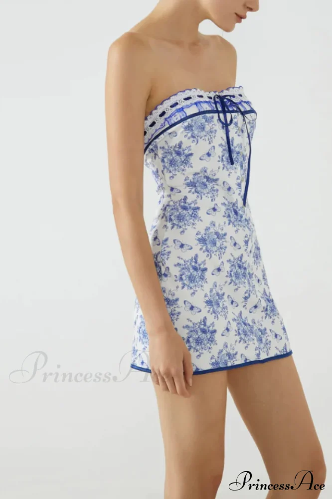 Fashion Bouquet Floral Charming Tube Short Dress - Image 6