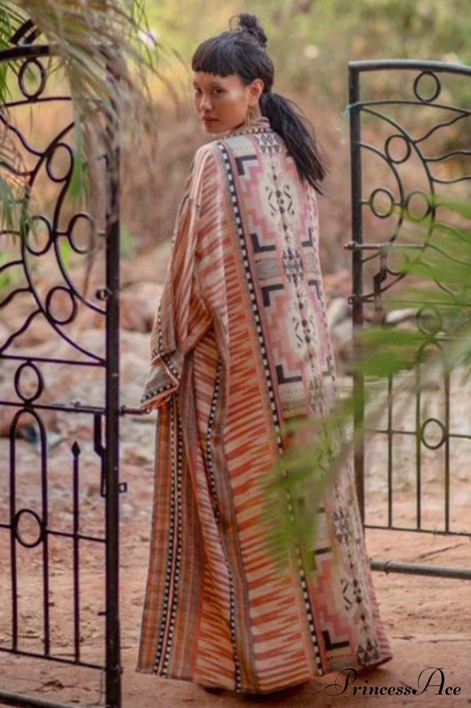 Boho Tie Stylish Dye Kimono Blouse - Image 10