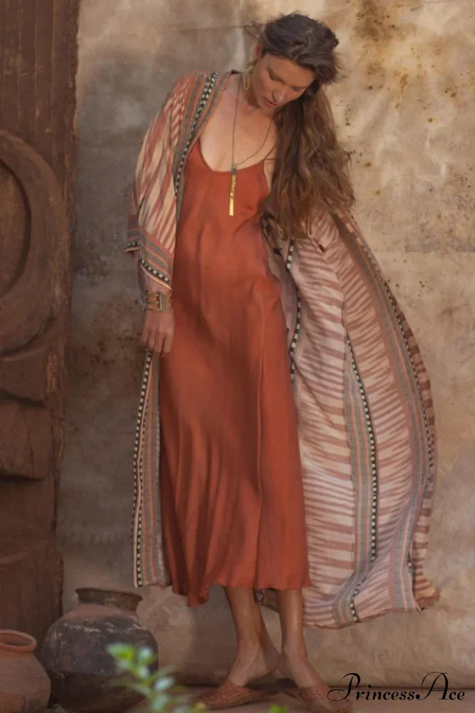 Boho Tie Stylish Dye Kimono Blouse - Image 8