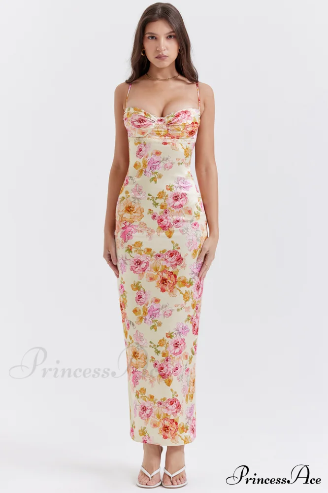 Josefina Ivory Stylish Floral Maxi Dress