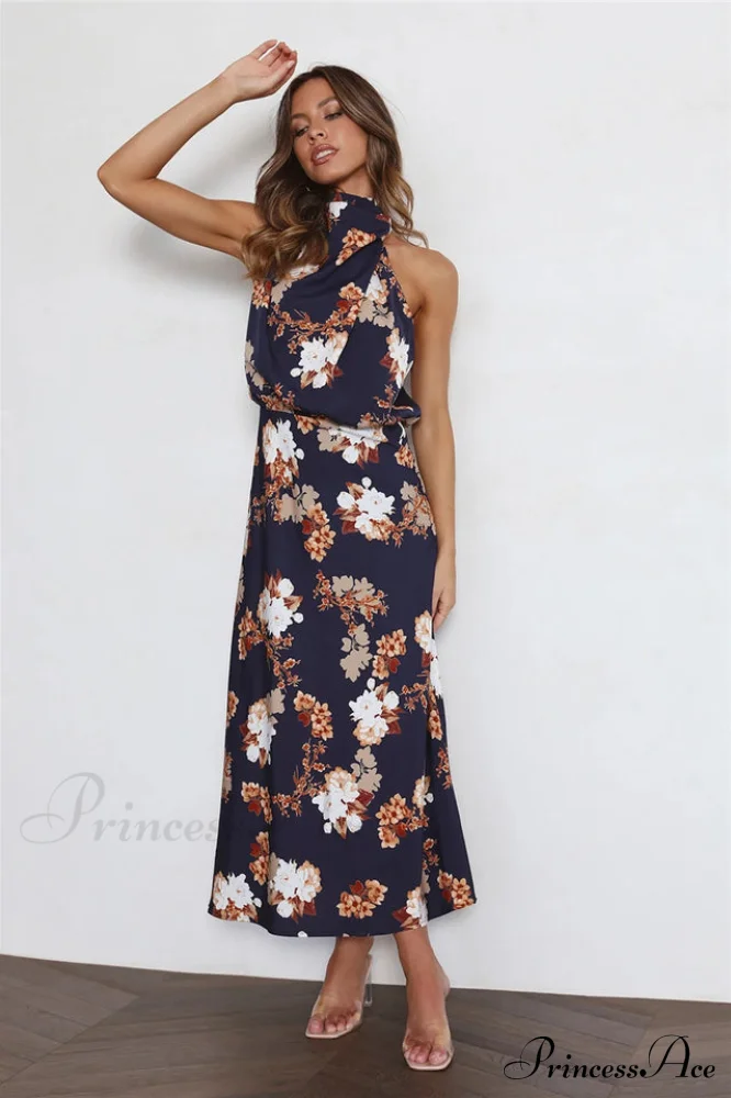 Anabelle Halter Stylish Neck Midi Dress - Image 17