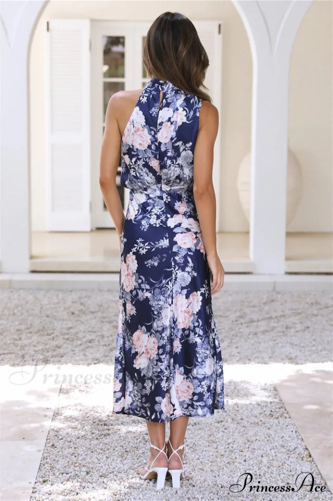 Anabelle Halter Stylish Neck Midi Dress - Image 24