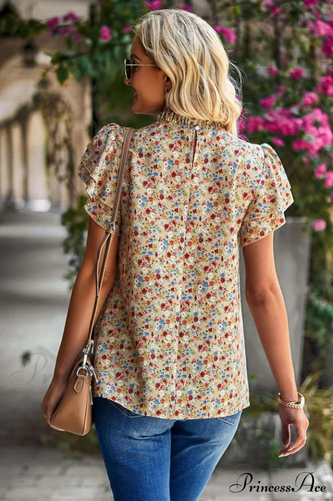 Floral Flutter Stylish Sleeve Top - Image 7