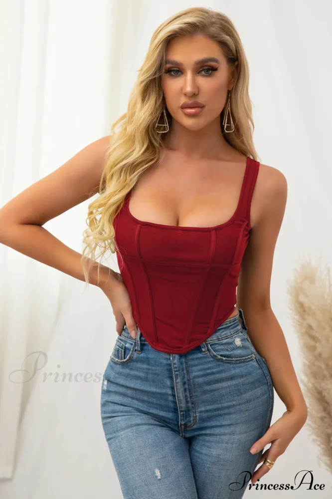 Boning Mesh Stylish Corset Top - Image 4