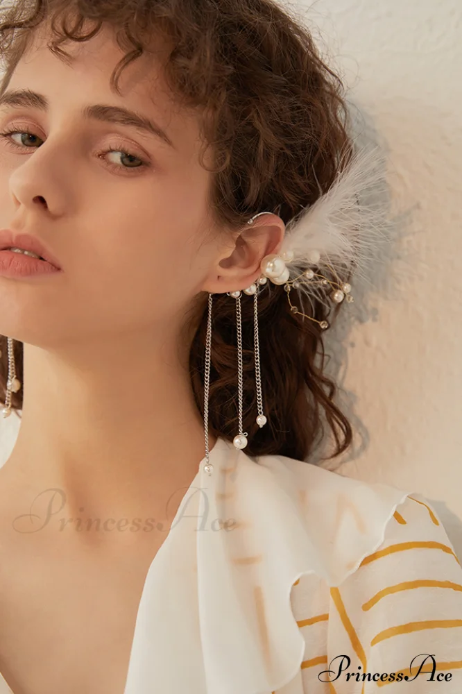 Feather Elegant Tassel Earrings