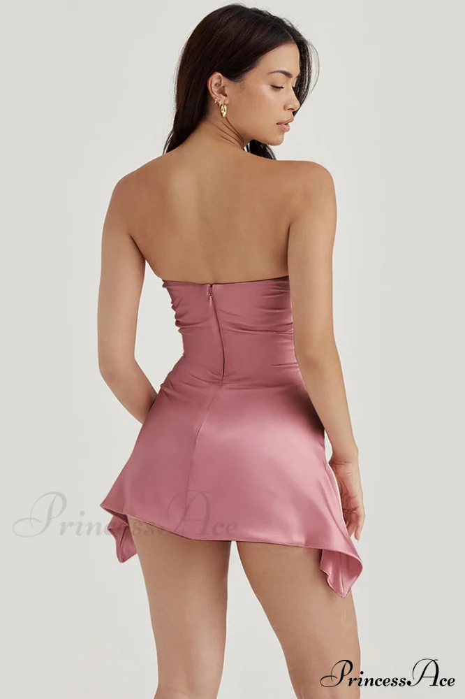Draped Strapless Stylish Corset Dress - Image 24