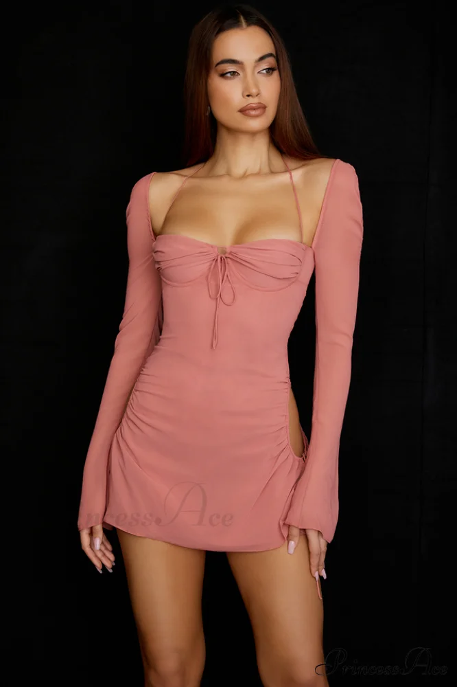 Cutout Halter Stylish Mini Dress - Image 6