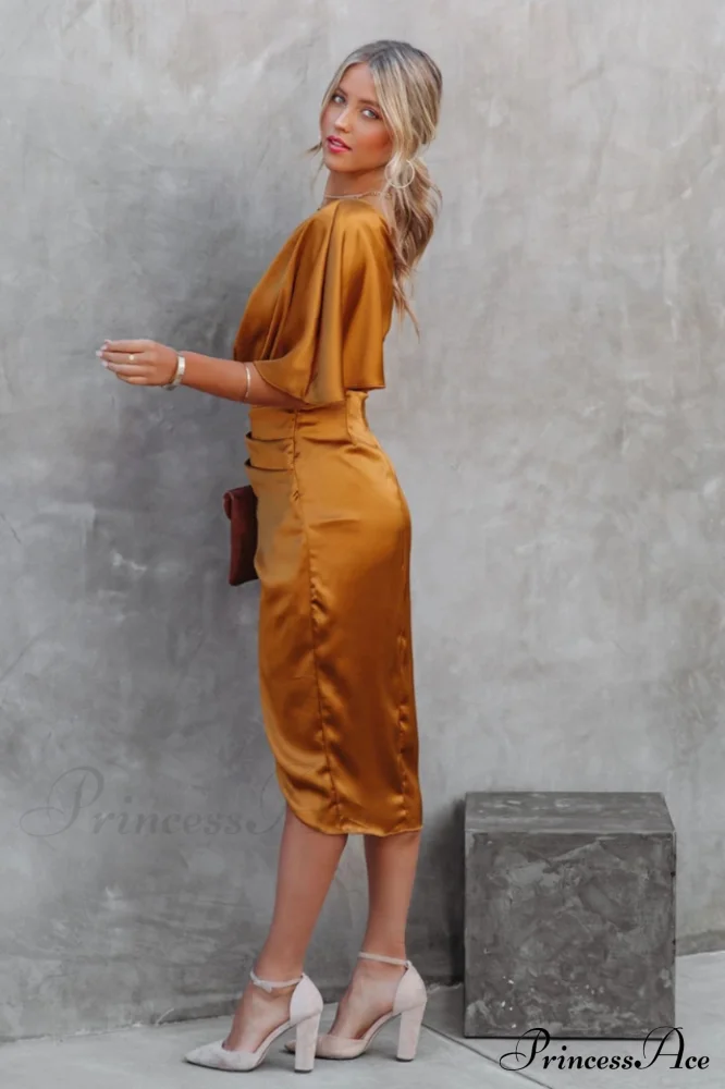 Kelly Satin Stylish Irregular Evening Dress - Image 7