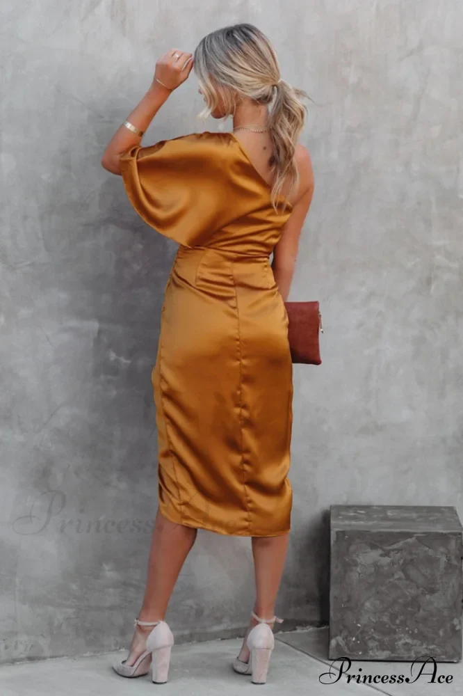 Kelly Satin Stylish Irregular Evening Dress - Image 8