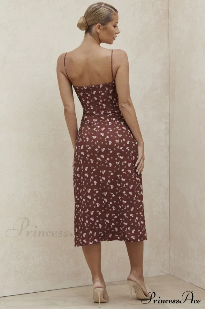 Floral Bustier Stylish Midi Dress - Image 7