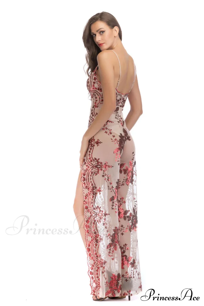 High Slit Backless Charming Boho Cocktail Gown - Image 7