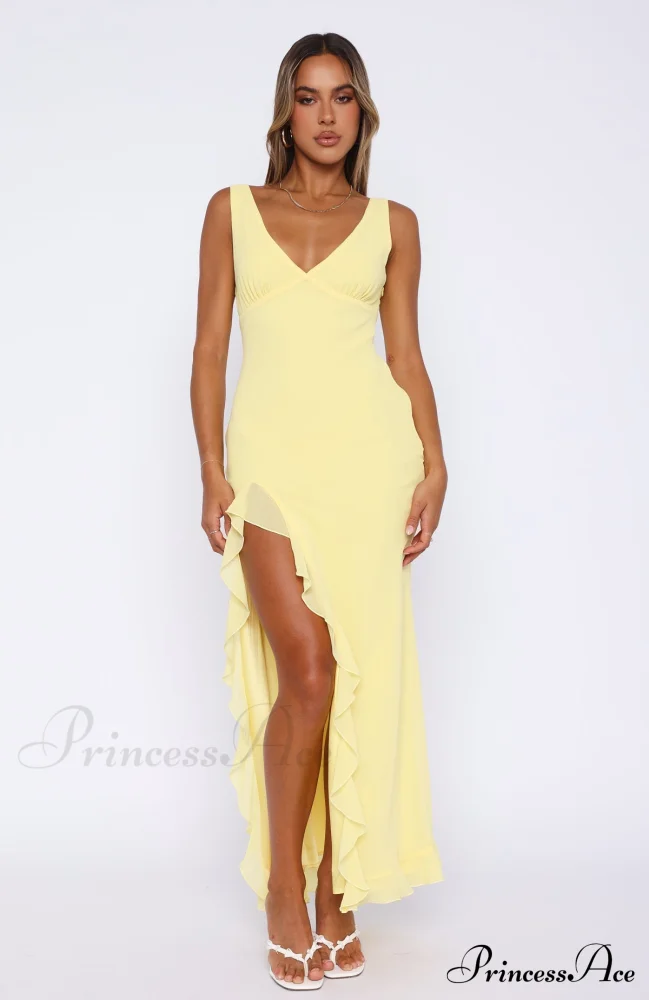 Bianca Slit Stylish Ruffled Maxi Dress - Image 11