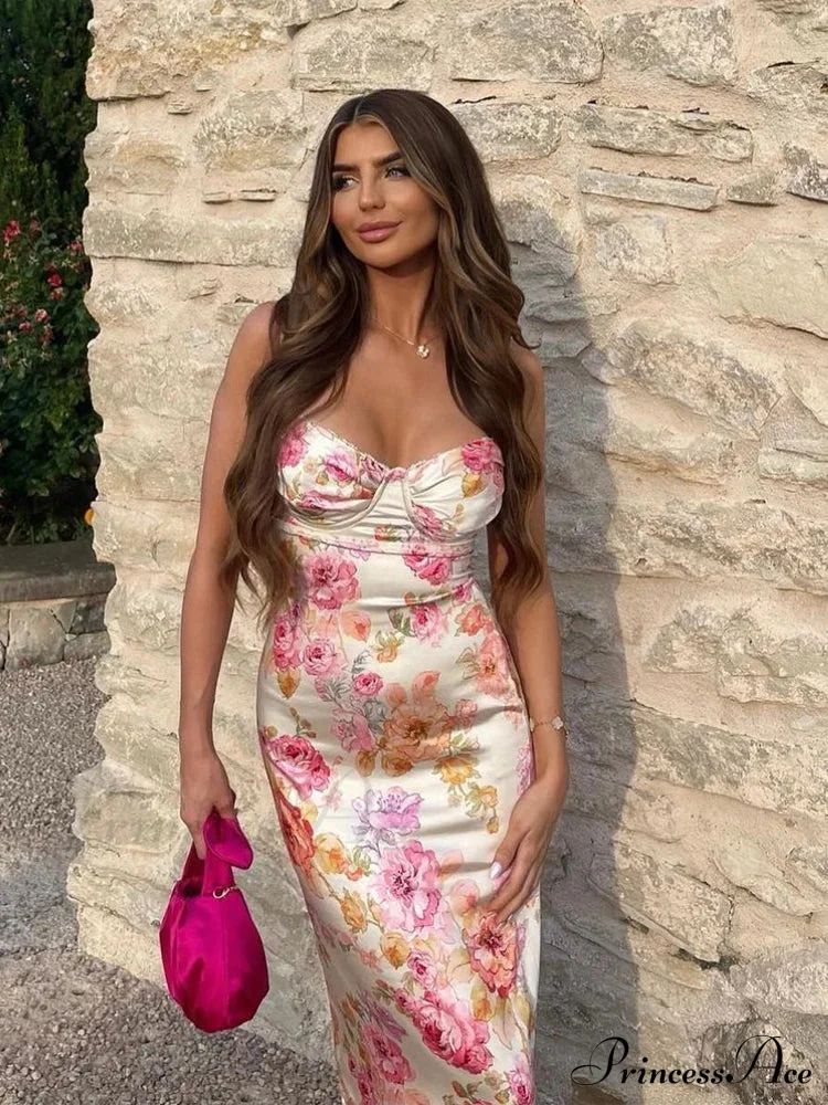 Agness Floral Stylish Maxi Bodycon Dress - Image 12