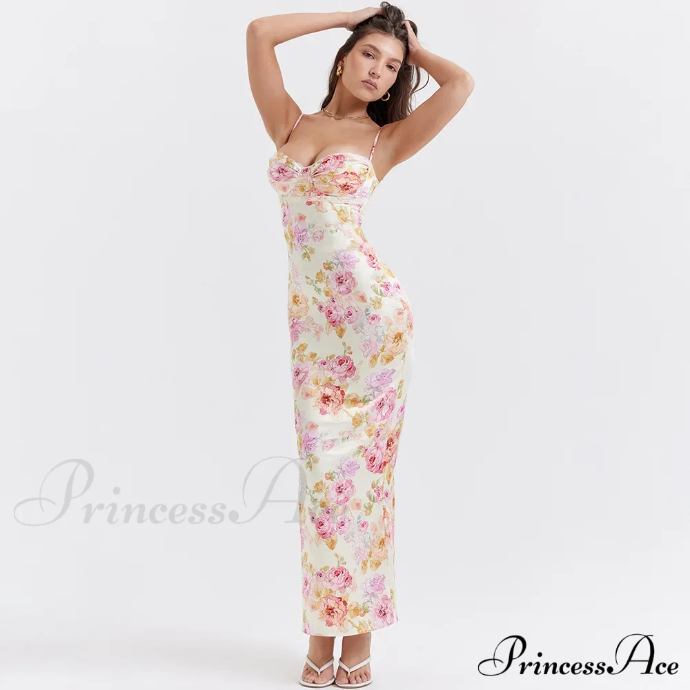 Agness Floral Stylish Maxi Bodycon Dress - Image 3