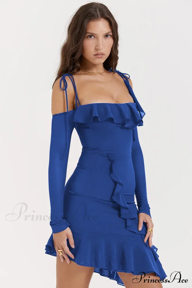 Eleanora Ruched Stylish Mini Dress - Image 29