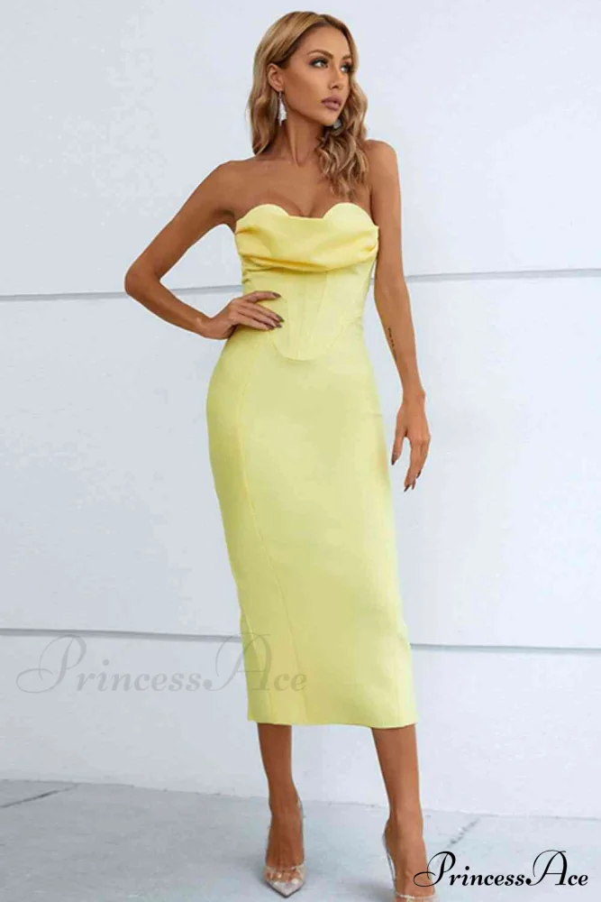 Elegant Enigma Bodycon Charming Corset Cocktail Midi Dress - Image 11