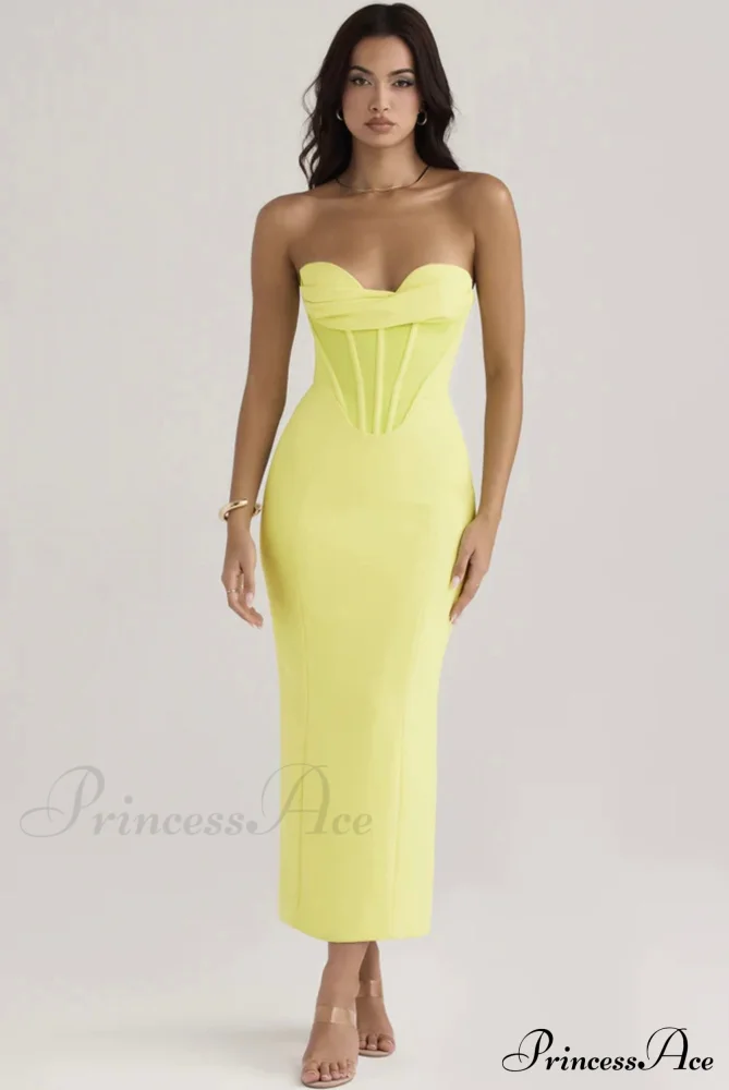 Elegant Enigma Bodycon Charming Corset Cocktail Midi Dress - Image 2