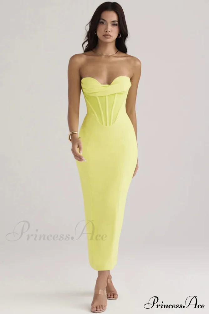 Elegant Enigma Bodycon Charming Corset Cocktail Midi Dress - Image 3