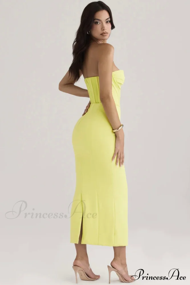 Elegant Enigma Bodycon Charming Corset Cocktail Midi Dress - Image 4