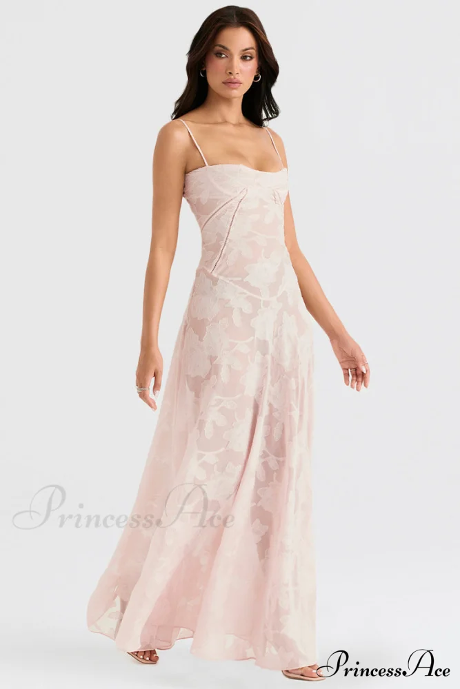 Blush of Elegance Charming Lace Maxi Dress