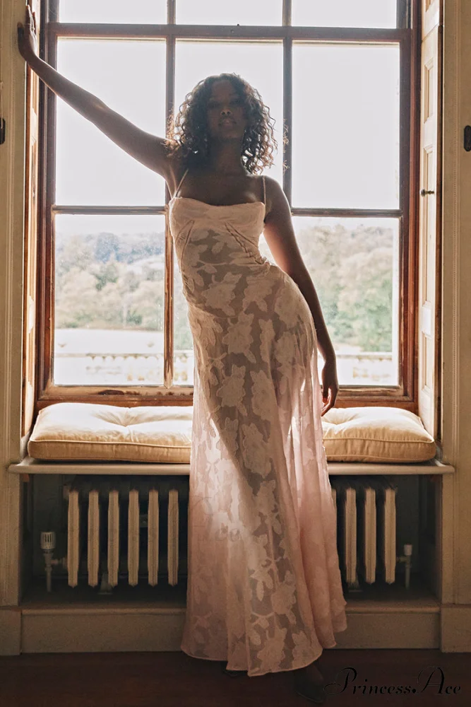 Blush of Elegance Charming Lace Maxi Dress - Image 30