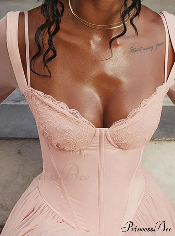 Bombshell Long Sleeve Bustier Graceful Corset Frill Mini Dress - Image 7