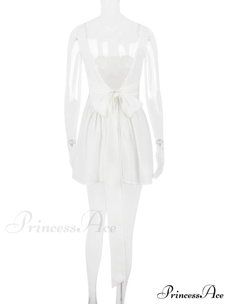 Backless Bow Stylish Mini Dress - Image 8