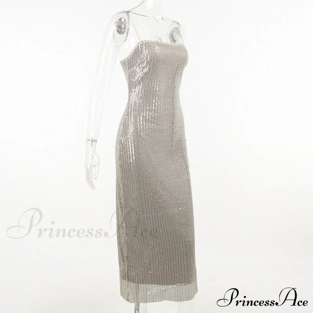 Sequin Mesh Stylish Long Dress - Image 12