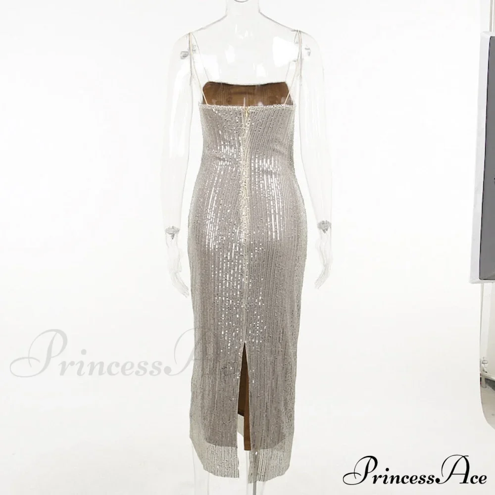 Sequin Mesh Stylish Long Dress - Image 13