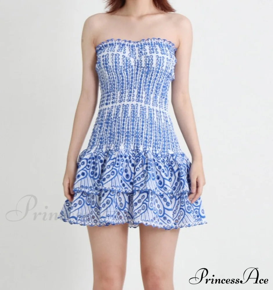 Printed Ruched Stylish Tube Mini Dress - Image 10