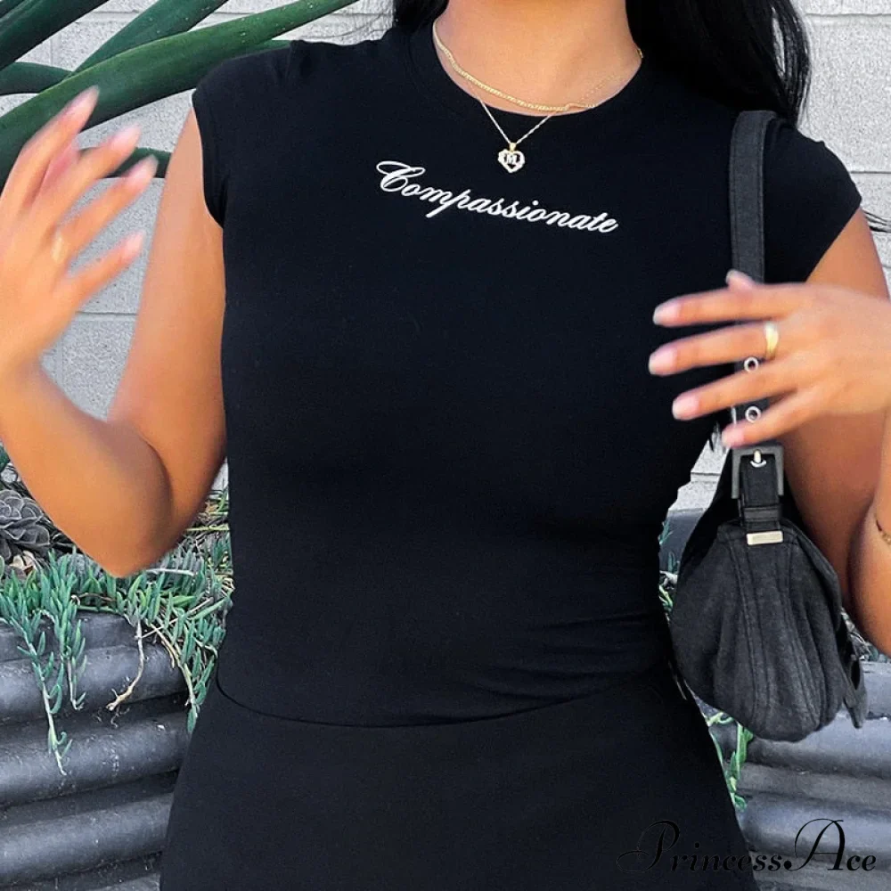 Compassionate Short-Sleeve Stylish Black Tee - Image 18