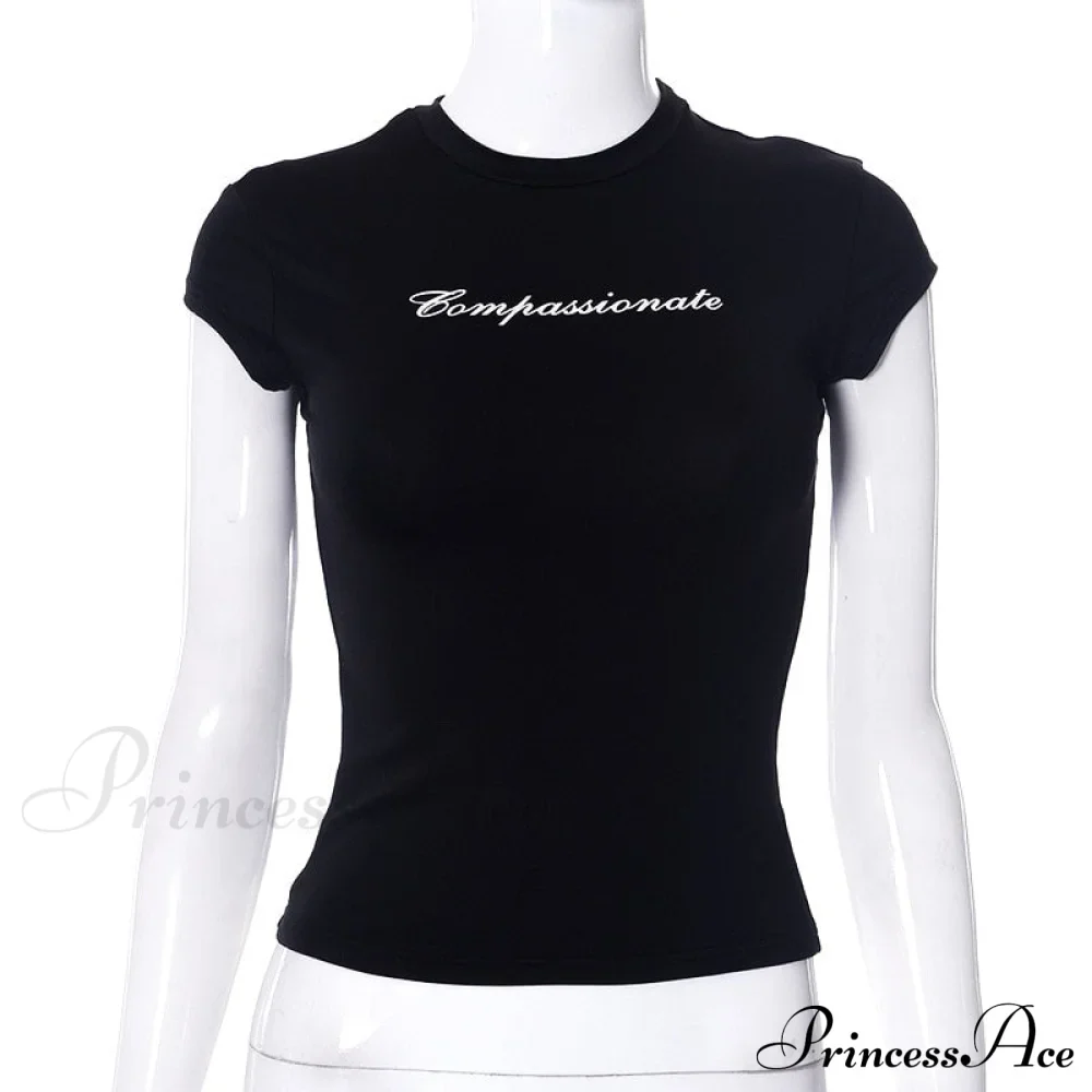 Compassionate Short-Sleeve Stylish Black Tee - Image 19