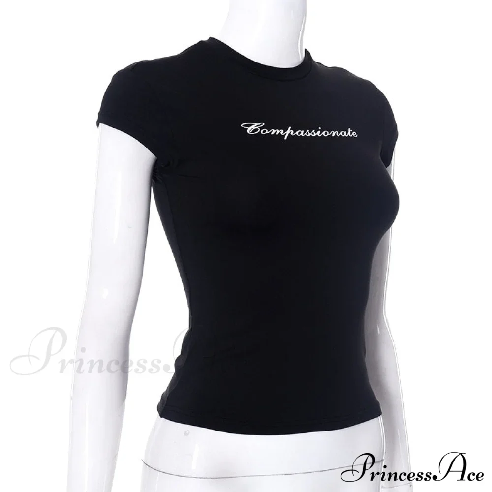 Compassionate Short-Sleeve Stylish Black Tee - Image 20