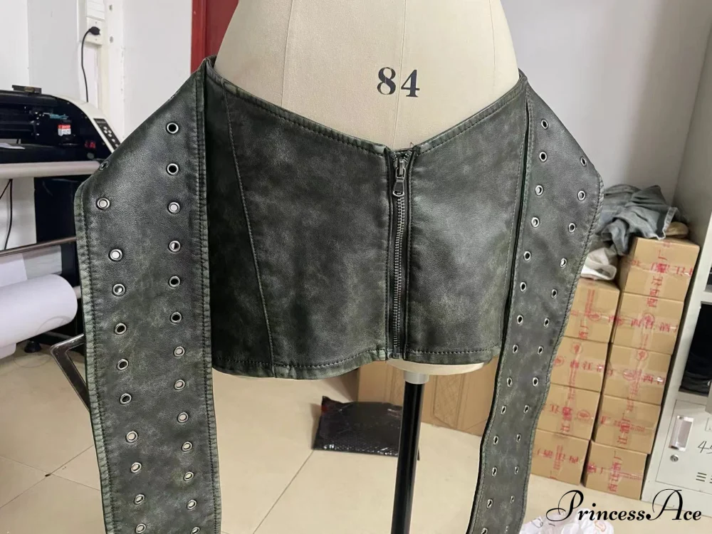 Leather Belted Wrap Charming Micro Mini Skirt - Image 4