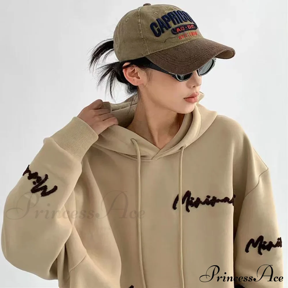Knit Lettering Stylish Embroidery Hoddie