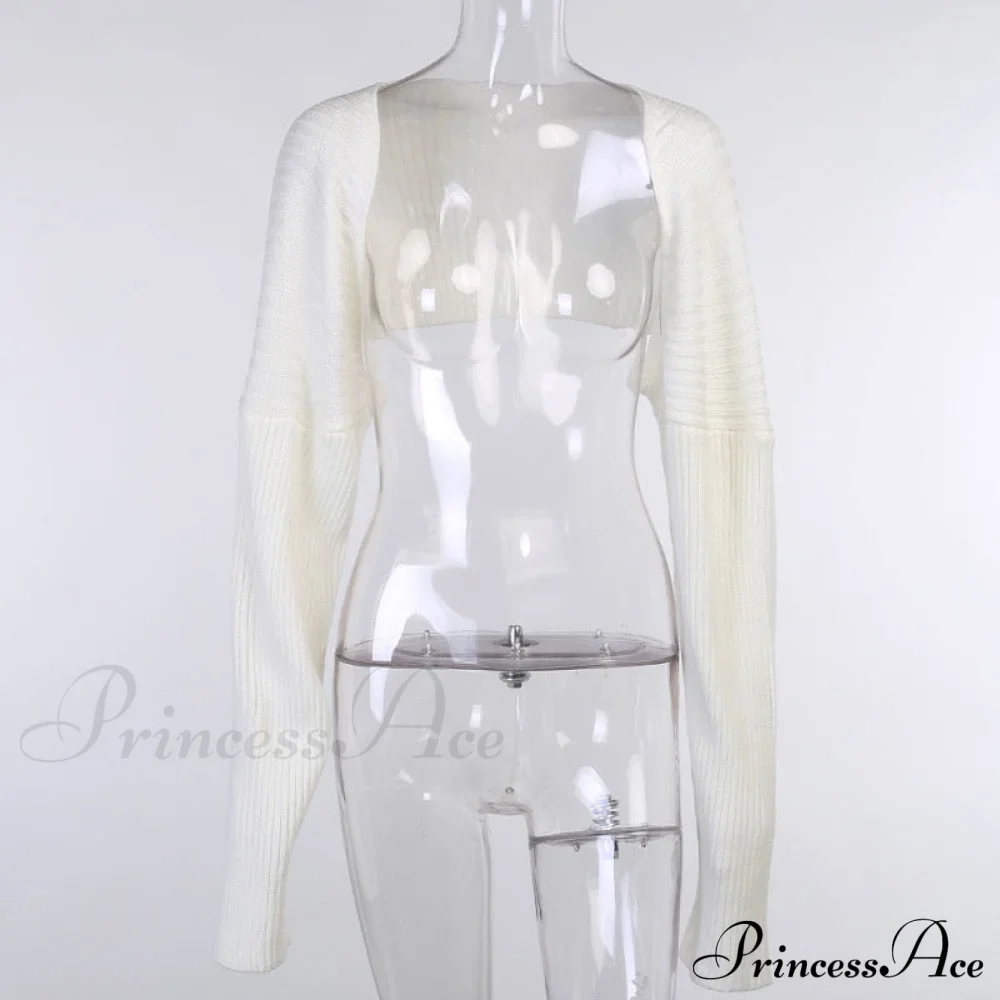 Knit Sweater Stylish Cropped Sleeve - Image 11