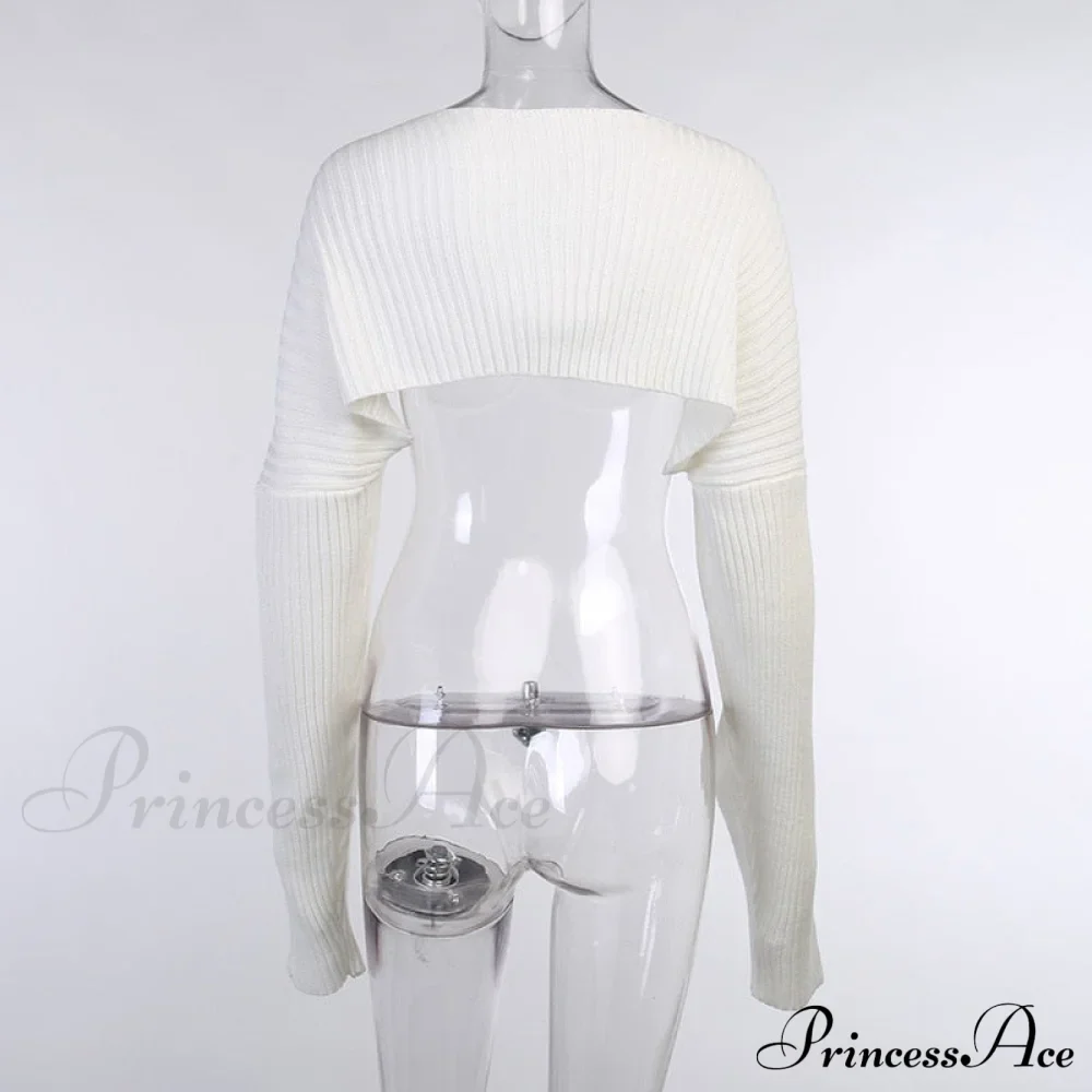 Knit Sweater Stylish Cropped Sleeve - Image 12