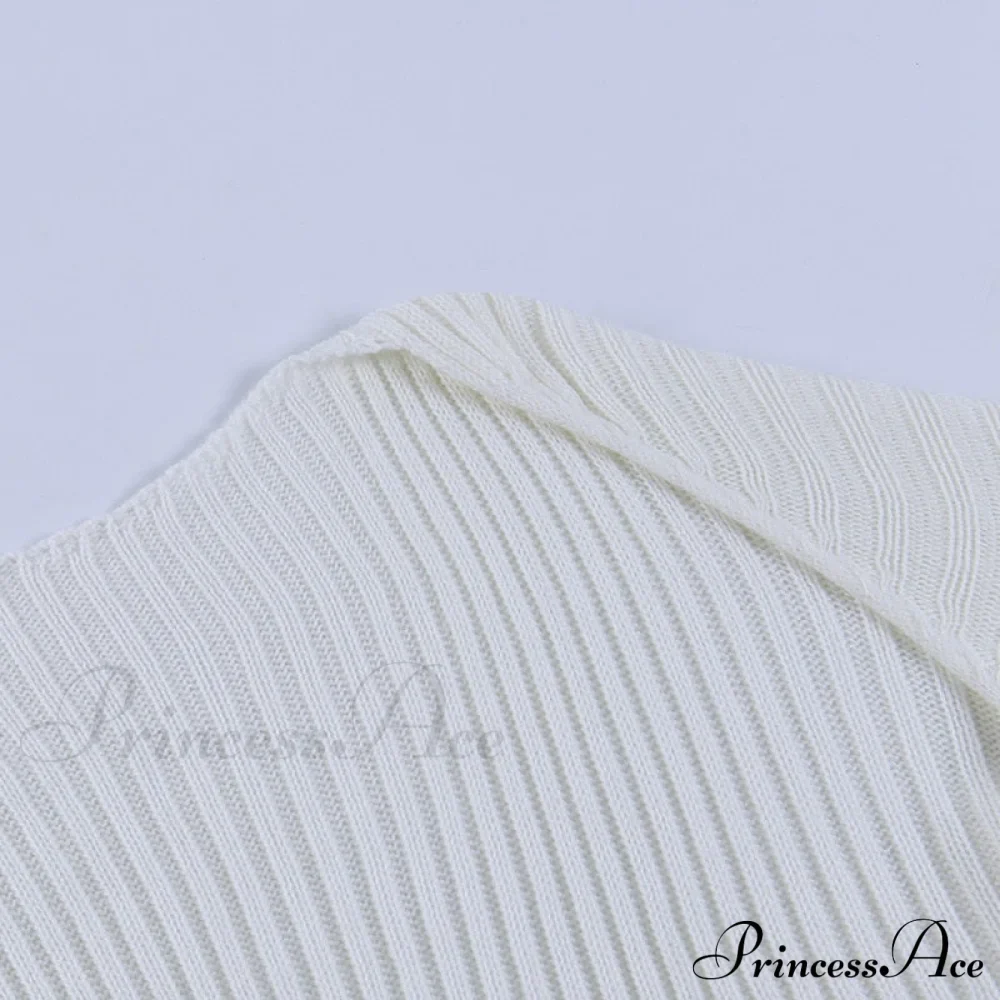 Knit Sweater Stylish Cropped Sleeve - Image 13
