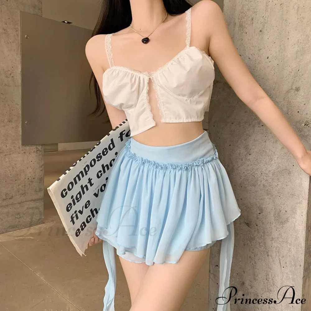 Layered Mesh Stylish Ruffle Mini Skirt - Image 4